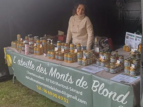 L'abeille des Monts de Blond, notre stand à Mortemart